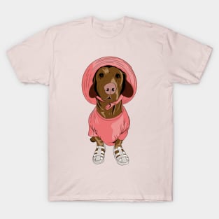 Biscuit in Pink T-Shirt